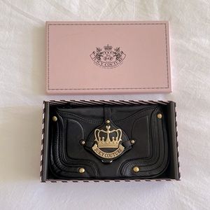 Juicy Couture - Vintage Black Leather Crown Wristlet